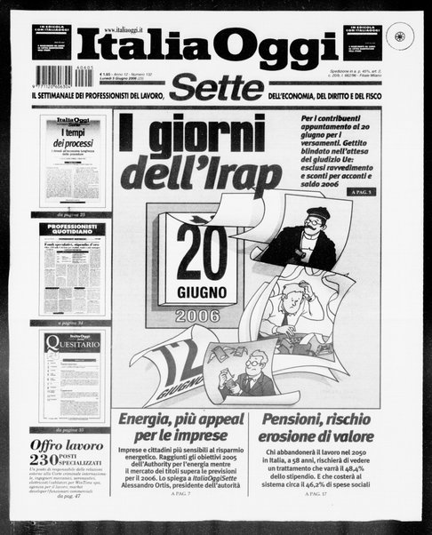 Italia oggi : quotidiano di economia finanza e politica